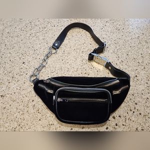 Alexander Wang Black Velvet " Attica " Belt Bag Fanny Pack